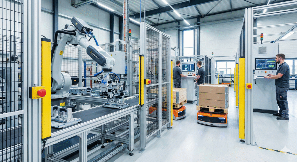 image d'une chaine de production automatisée grâce au génie electrique